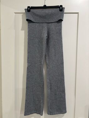 Aeropostale Gray Knit Fold-Over Waist Sweatpants